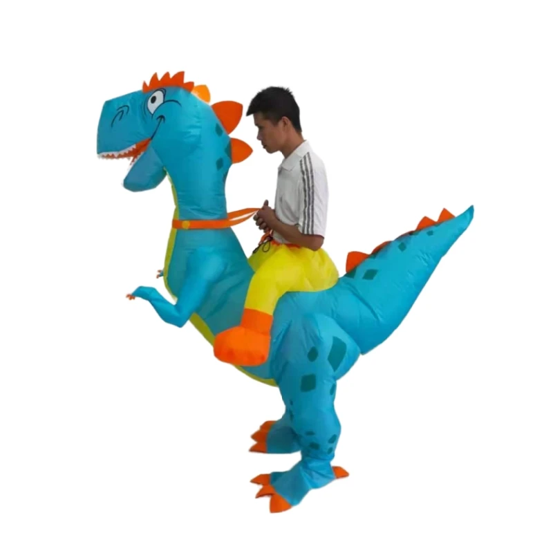 T-REX аттракцион на Хэллоуин костюм для косплея Забавный динозавра надувной взрослых