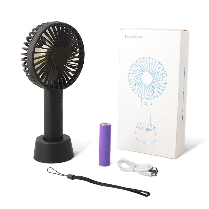 1200mAH portable mini usb handheld rechargeable fan USB Charge Low Power Table Stand Fan