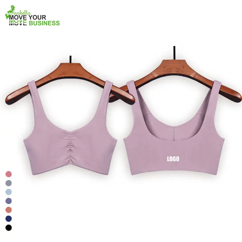 Arabella 2024 Manufacturer Supplier Custom Lounge Wear Women Halter Ribbed Girls Wirefree Yoga Wear Sports Bra