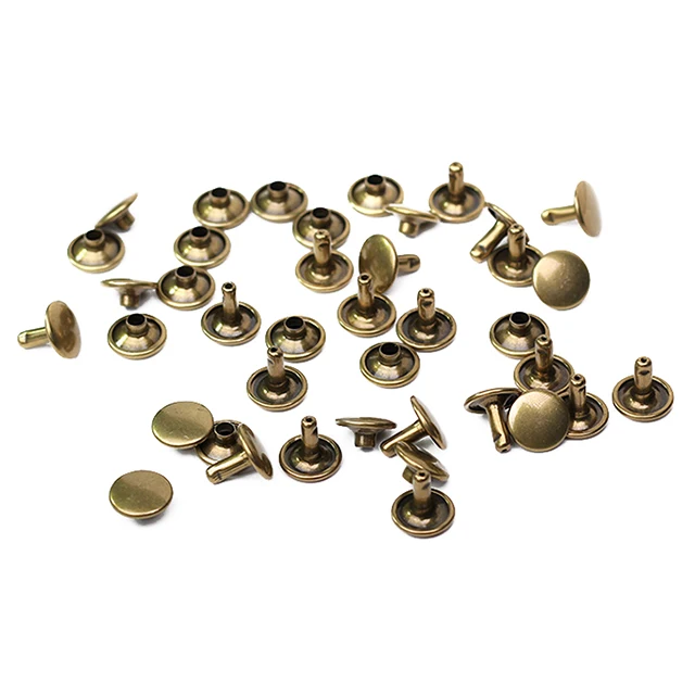 double cap Brass metal chicago screw jeans Copper rivet for hat shoes bag cloth leather bag Pet Collar Accessories Button Rivet