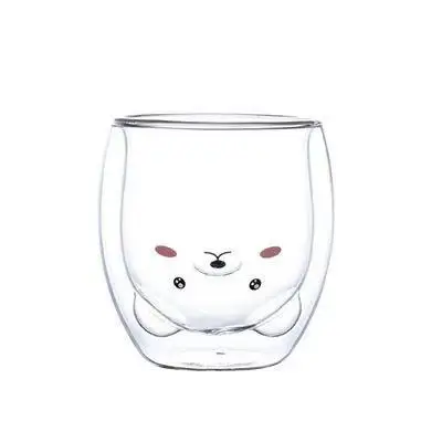 Clear Glass Coffee Cup Double Wall Glass Coffee Mugs for Cappuccino Latte Americano Tea Bag Beverage Milk