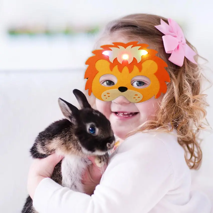 Party mask with light for kids for photo props activities birthday easter supplies