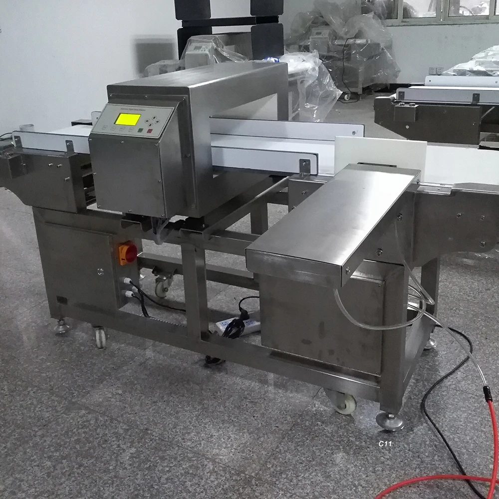 Stainless steel metaldetector conveyor belt type metal detector machine