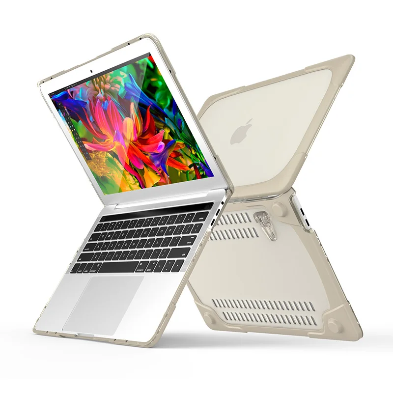 For MacBook Pro 13 touch bar 13 A1706 A1708 A1988 A1989 A2159 fold stand TPU bumper crystal PC rugged rubber slim laptop cover