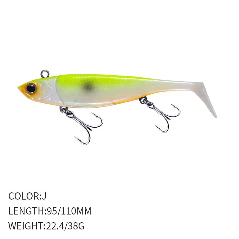 95mm/22.4g 110mm/38g Paddle Tail Twister Fish Long Cast Black Minnow Shad Lure Plastic Soft Swim Bait Pinfish Bass Pike Fishing