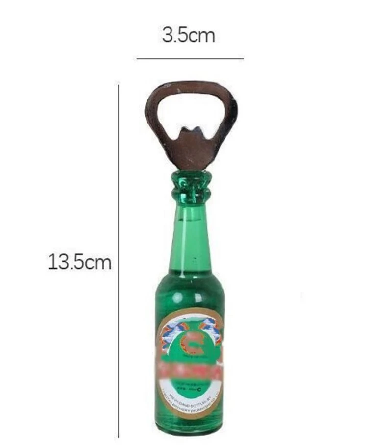 HXY custom epoxy logo personalized acrylic beer bottle shape opener beer opener fridge magnet bottle opener for gift