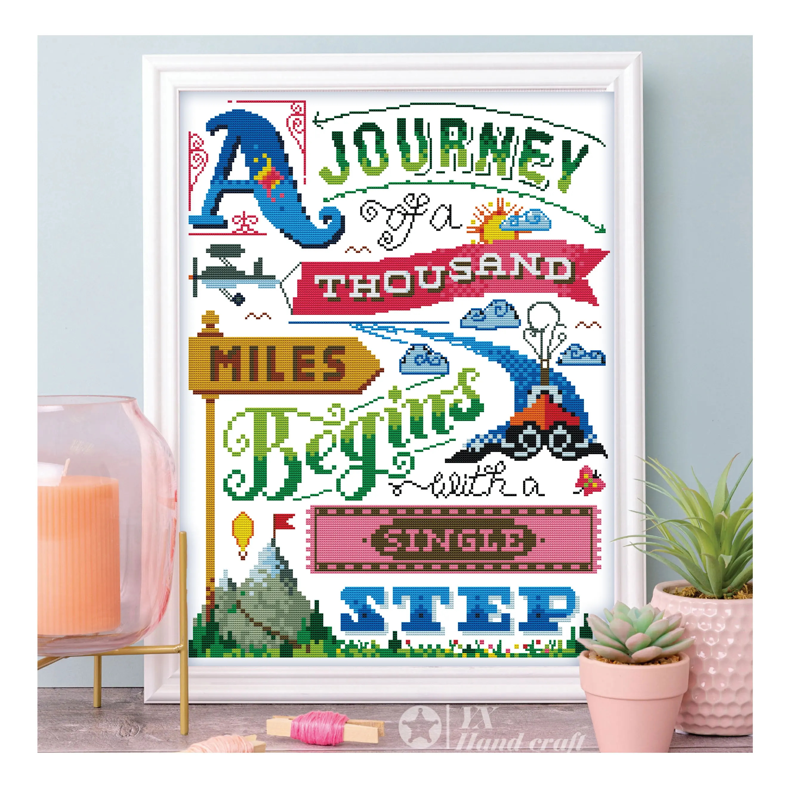 manufacturer Factory Wholesale wall art Embroidery Kit Landscape paintings cross stitch kit cross stitch fabric