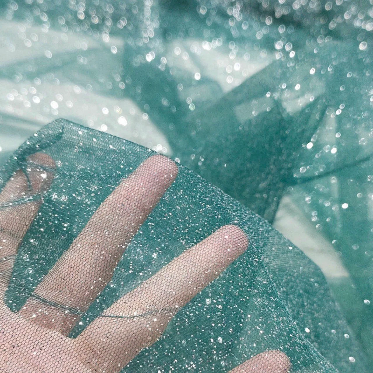 market eco friendly sequin embroidery net fabric wedding decoration stage performance dress table cloth table flag fabric