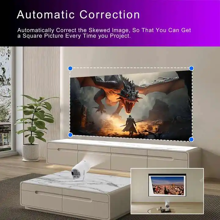 Y400 портативный проектор для Android 12 LED 300 ANSI Lumens HD 4K Wi-Fi 6 видео беспроводной BT 3D