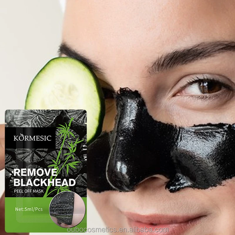 OEM private label bamboo charcoal whitening deep cleansing skin care beauty nose mask peel off blackhead remover cream