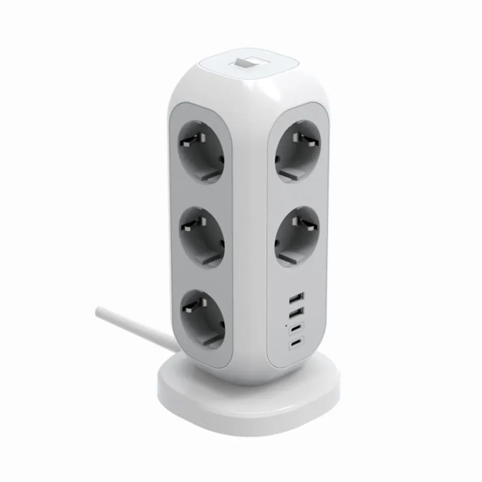 Worldplug international surge protector eu multi plug extension cable socket wifi smart usb c tower power strip adapter