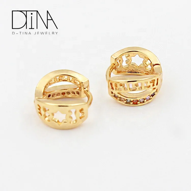 DTINA African Alloy Stud Earring Resin Saudi Bridal Vintage Gold Plated earrings