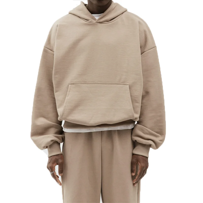 High Quality French Terry Oversized Boxy Hoodie Cotton Heavyweight Hoodie Drop Shoulder Puff Printing Customized Hoodie Unisex