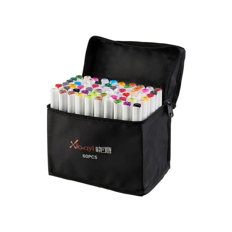 60 Colors Dual Tip Brush Set Alcohol Sketch Markers Pen Multi Colour Art Marker for Artist Drawing