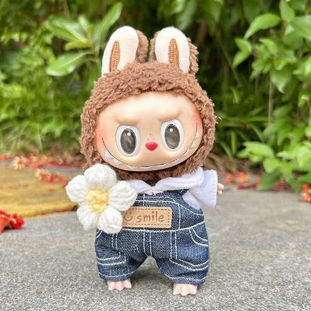 17cm Labubu Pop Mart Time For Chill Toy Cloth  labubu macaron Shirt Set Stuffed Plush Toys labubu suit only cloth