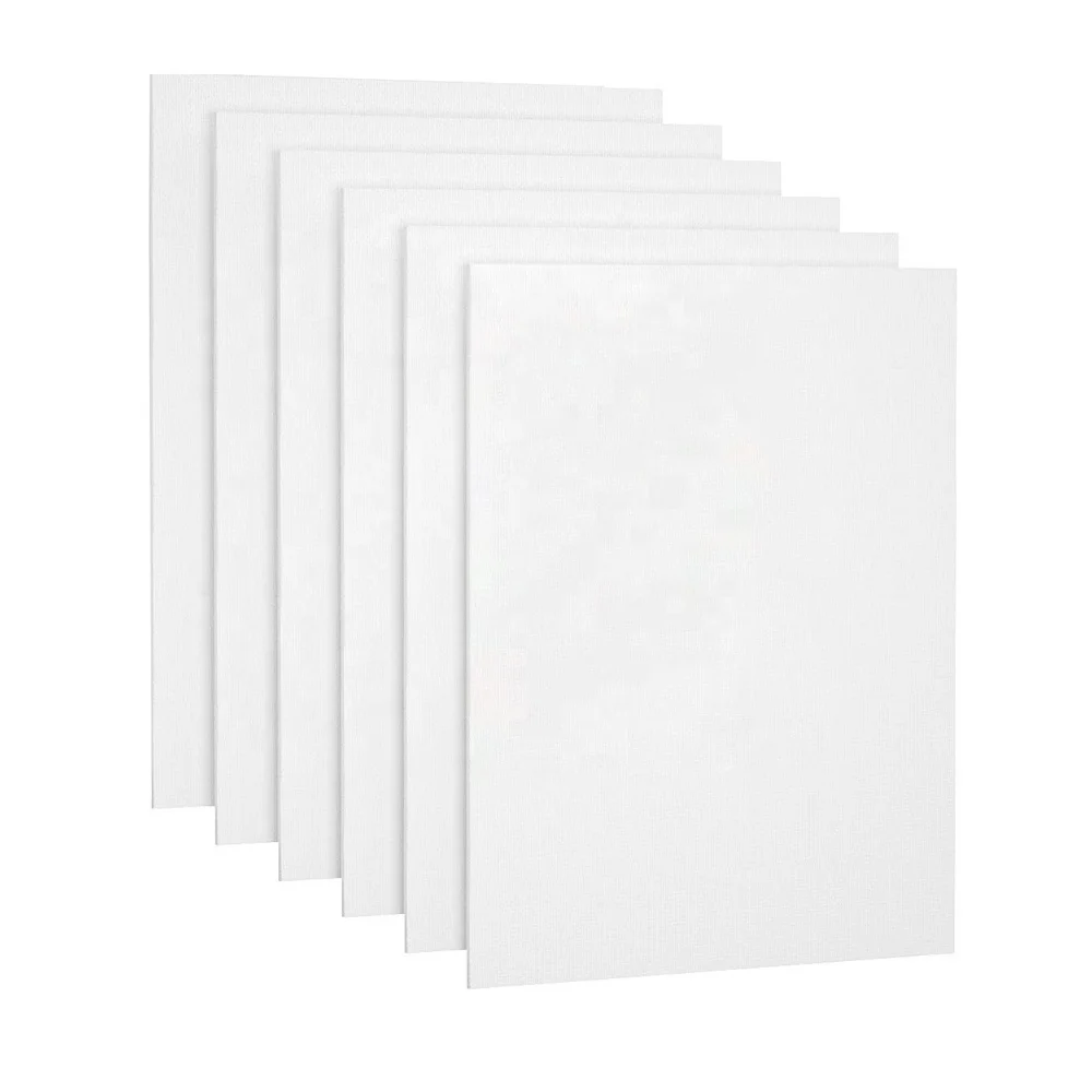 6pcs Canvas Panels, Gesso Primed White Blank Canvas for Painting - 100% Cotton Art Supplies Canvas Board for Acrylic ,Oil Paint