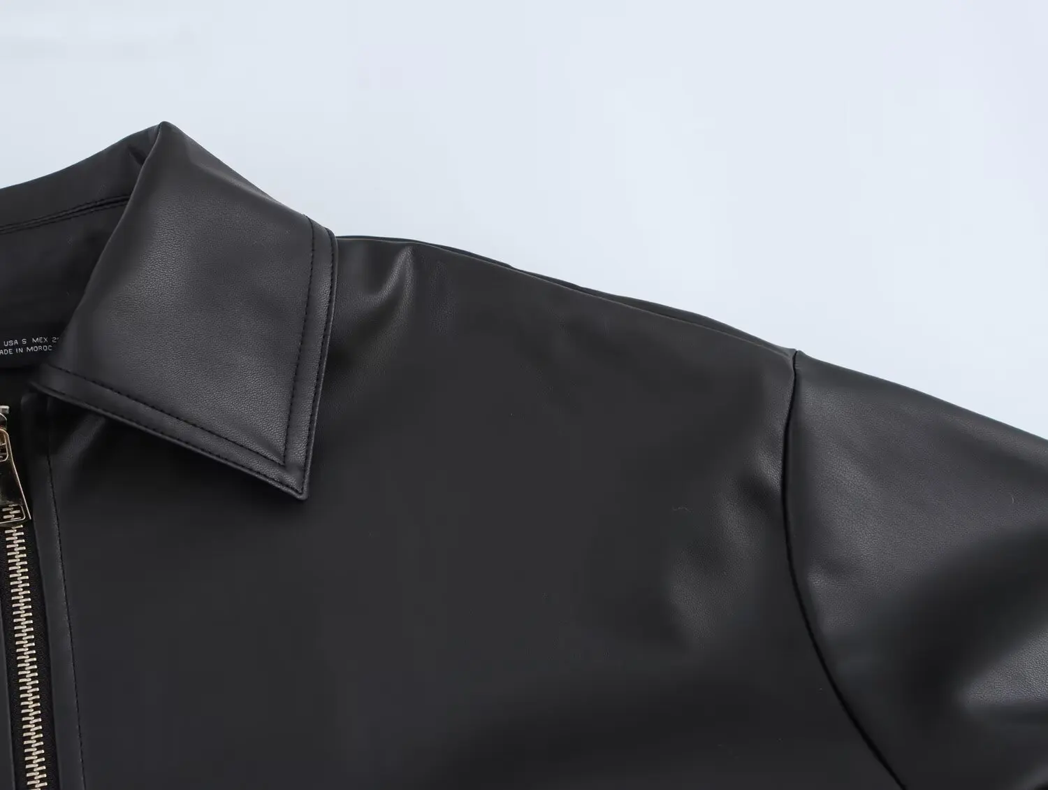 Guangzhou Auyan 2025 Spring New Fashion High PU leather loose with fashion square collar leather jacket Coat