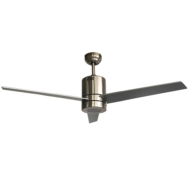 48 inch Modern Air Cooling Fan Home Decorative Brushed Nickel LED Ceiling Fan with 3 Plywood Blades, include Remote control