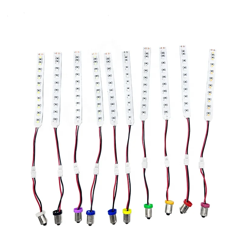 customized green 10cm 4 inch 2835SMD 10 Leds 6.3V DC Pinball Led Bonus Strip Lights with transparent #555 #44 alligator adapters