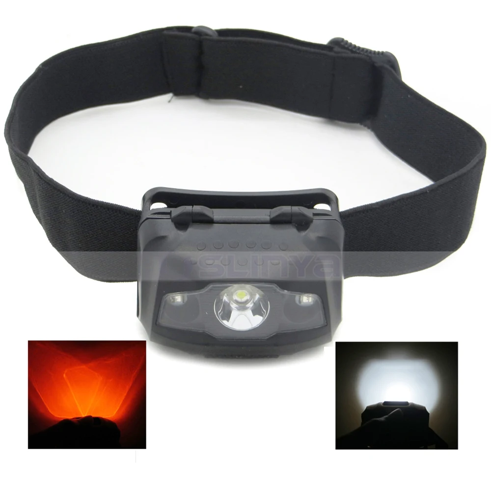 Red White Color Miner LED Headlight Mini Clip Belt Bind Head Tied LED Headlamp