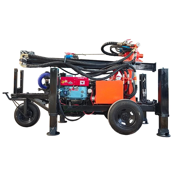 Traction type 130 meter wheeled hydraulic well drilling rig