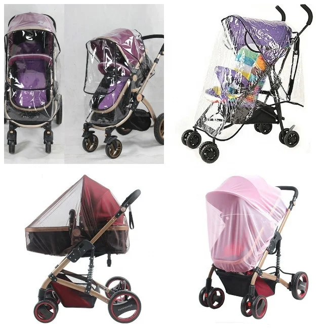 Plastic Baby Stroller Rain Cover Pushchair Raincoat Thickening Outdoor Windscreen Dust Cover for Pram Baby Travel Weather Shield