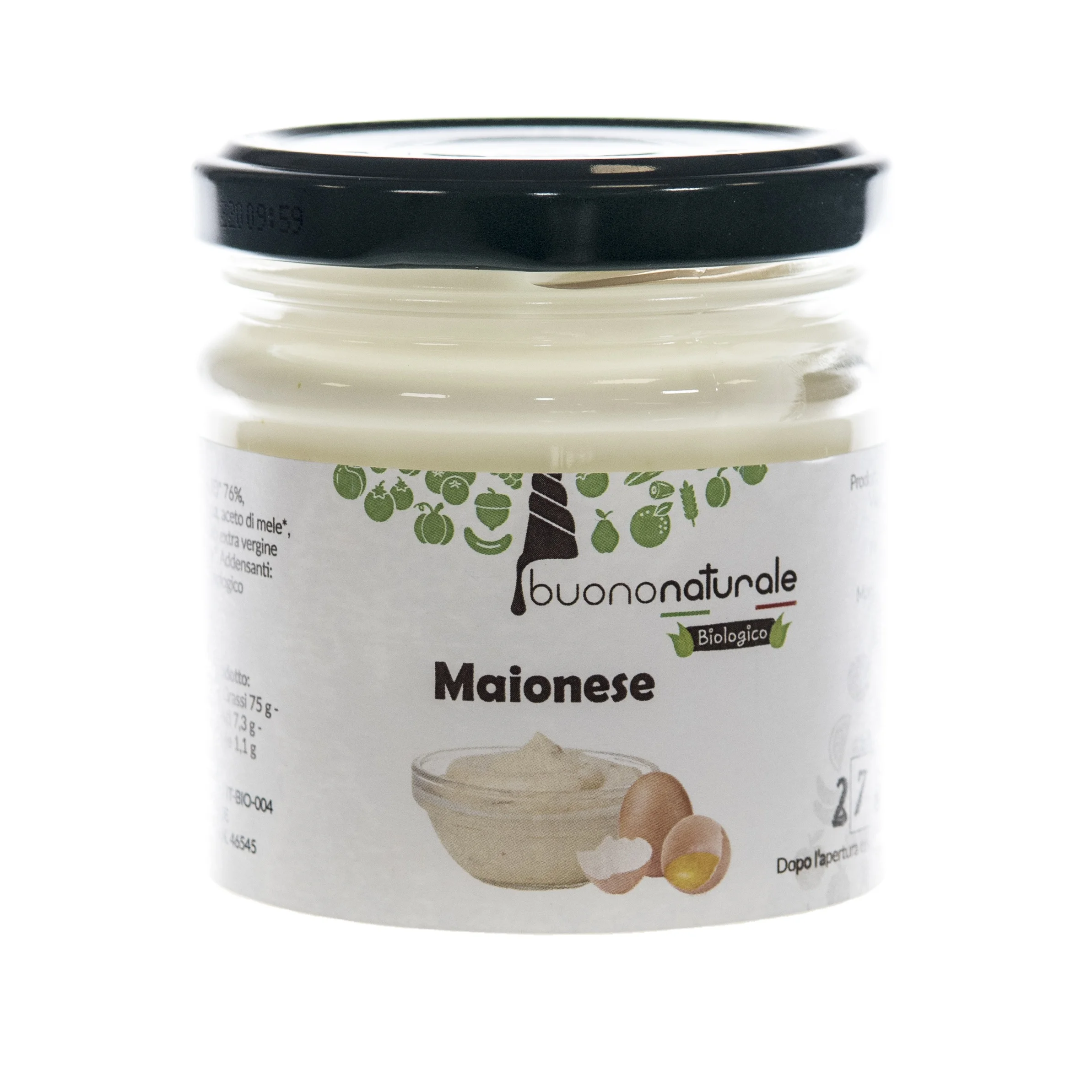 Mayonnaise ORGANIC 185g Traditional Mayo Sauce Made With Eggs, from Italian Organic Farming