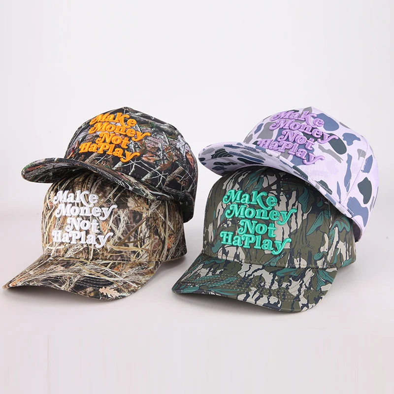 Custom Jungle Summer Sublimation Digital Print Camo Cotton Embroidery Caps Real-tree Camouflage Sport Baseball Caps
