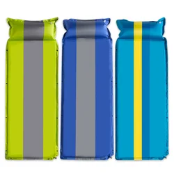 outdoor lightweight 190T polyester with PVC coated Camping Foam Mattress portable foldable self inflating camping mat