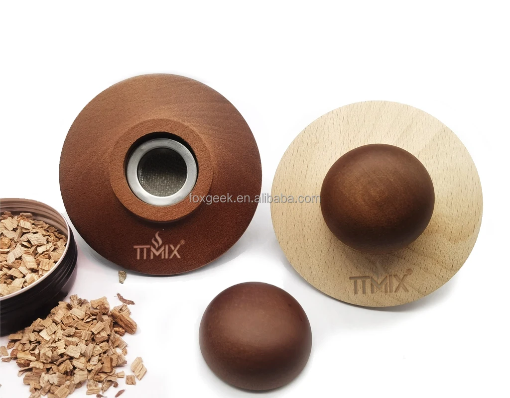 Private Label Cocktail Smoker Kit with Torch Gun Rubber Wood Coctel Whiskey Smoker 4 Kinds of Wood Chips Bar Tool Drinking