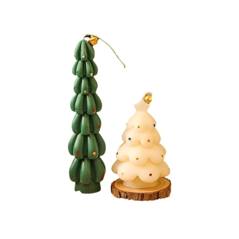 Enchanting Miniature Christmas Tree Candle Collection - Handcrafted for Festive Holiday Decor and Celebrations