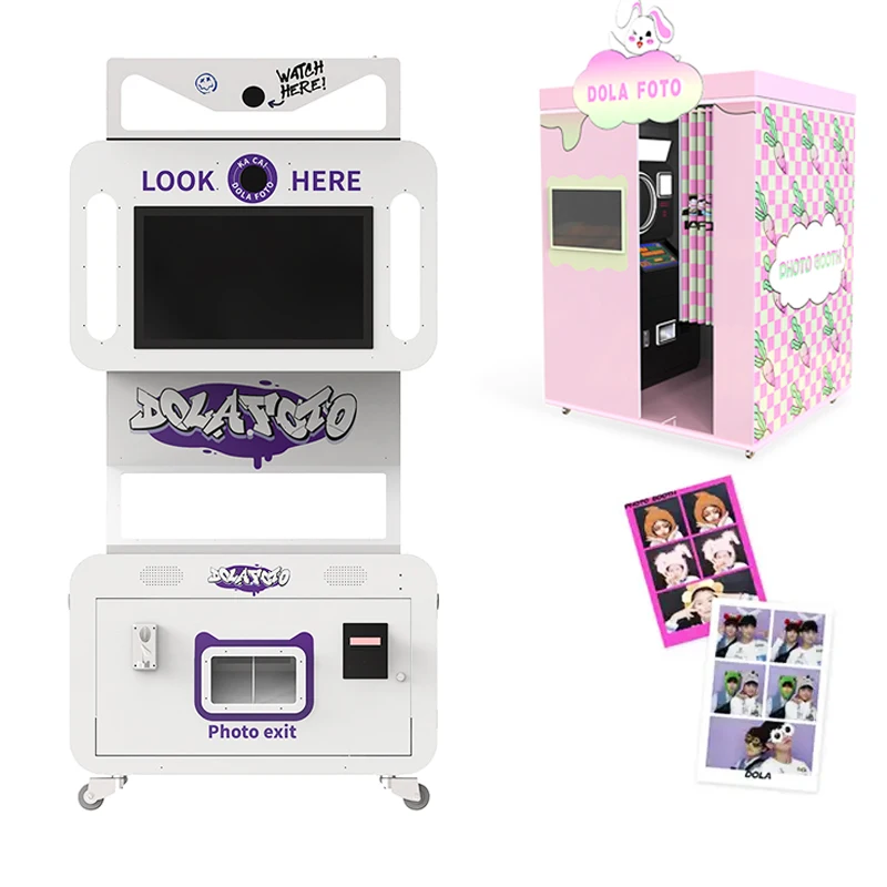 Birthdays Event Product Photo Booth Interactive Light Cabinet Fast Printer Album Mirror Photo Booth Multi-Device Support