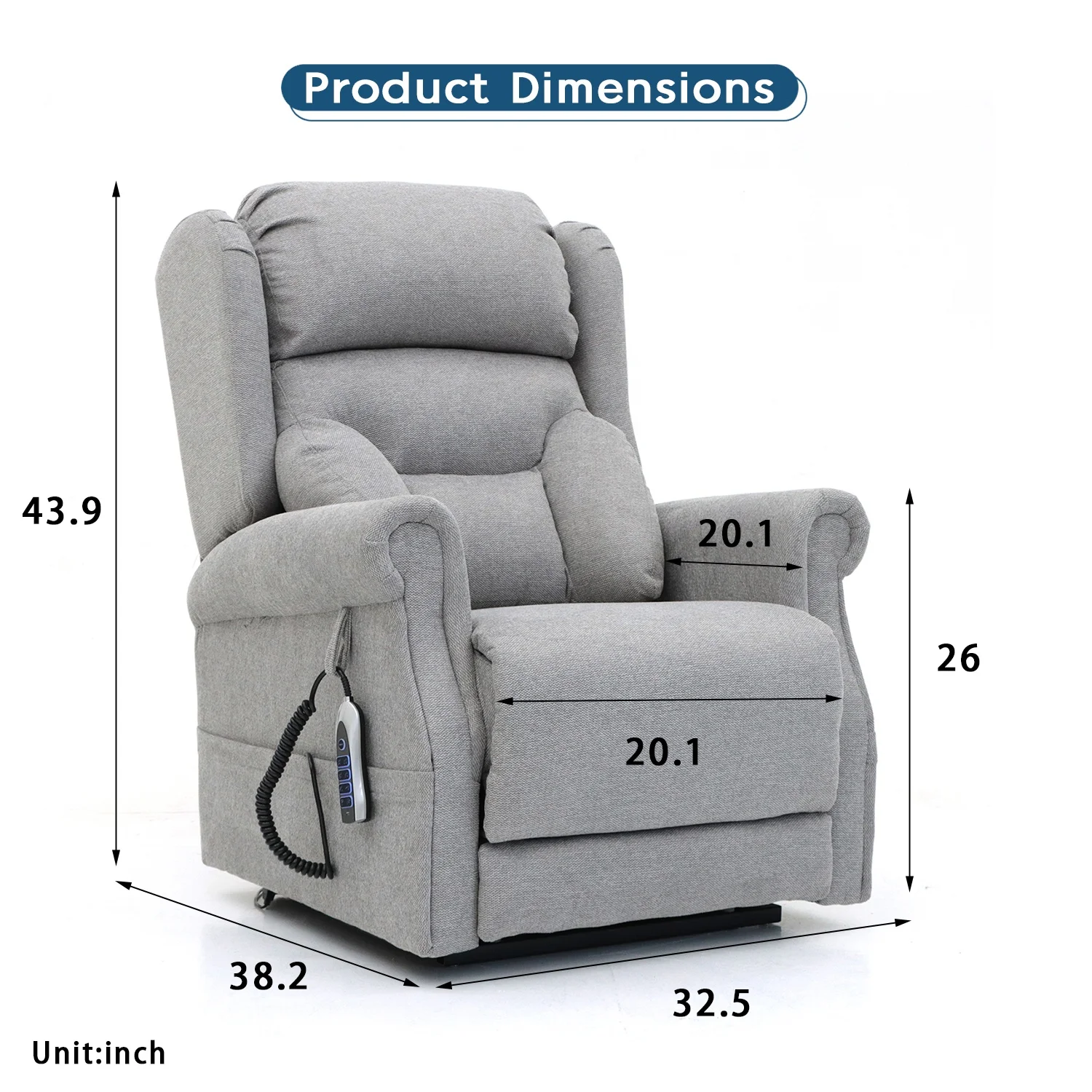 Geeksofa Quad Motor Power Electric Medical Lift Riser Recliner Chair with Power Headrest and Lumbar Support for The Elderly