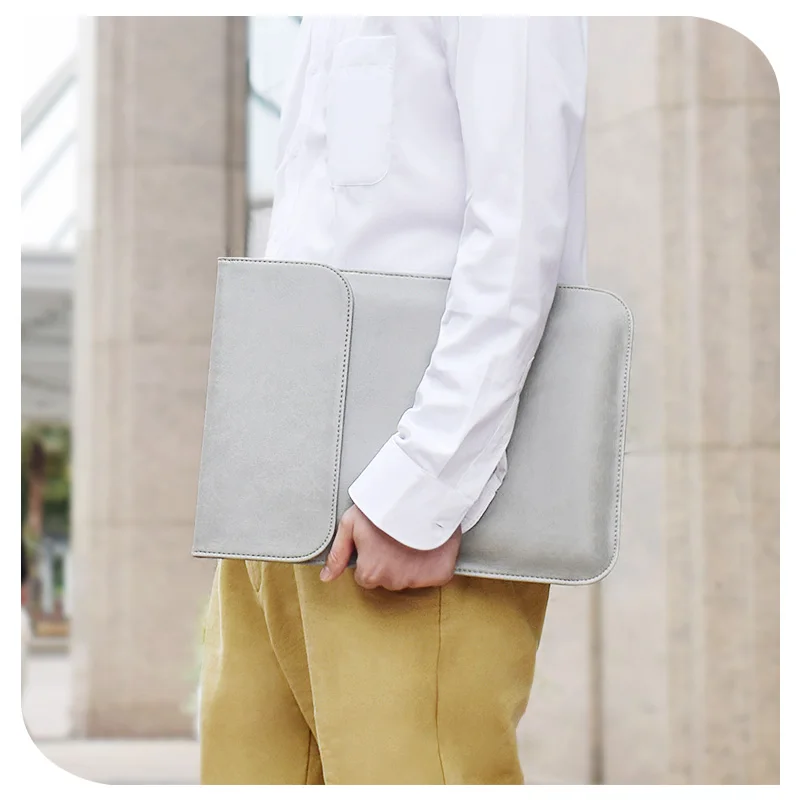 For huawei matebook x pro magicbook x14 x15 laptop pu leather sleeve bag power pack set waterproof magnetic flip cover case