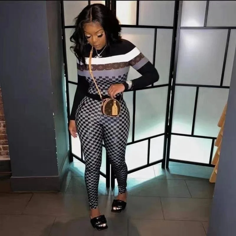 New Design 2021 Outfit Designer Clothes Famous Brands Workout Pants Two Piece Luxury 2pc Women Set For Girls