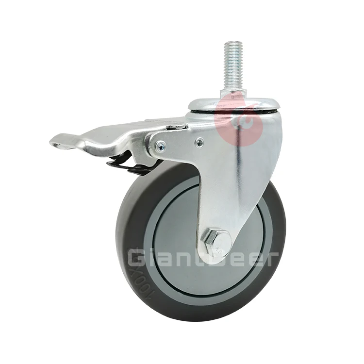 3 Inch 4 Inch 5 Inch Silent Fix Swivel Type Low Noise Tpr Rubber Caster Wheel