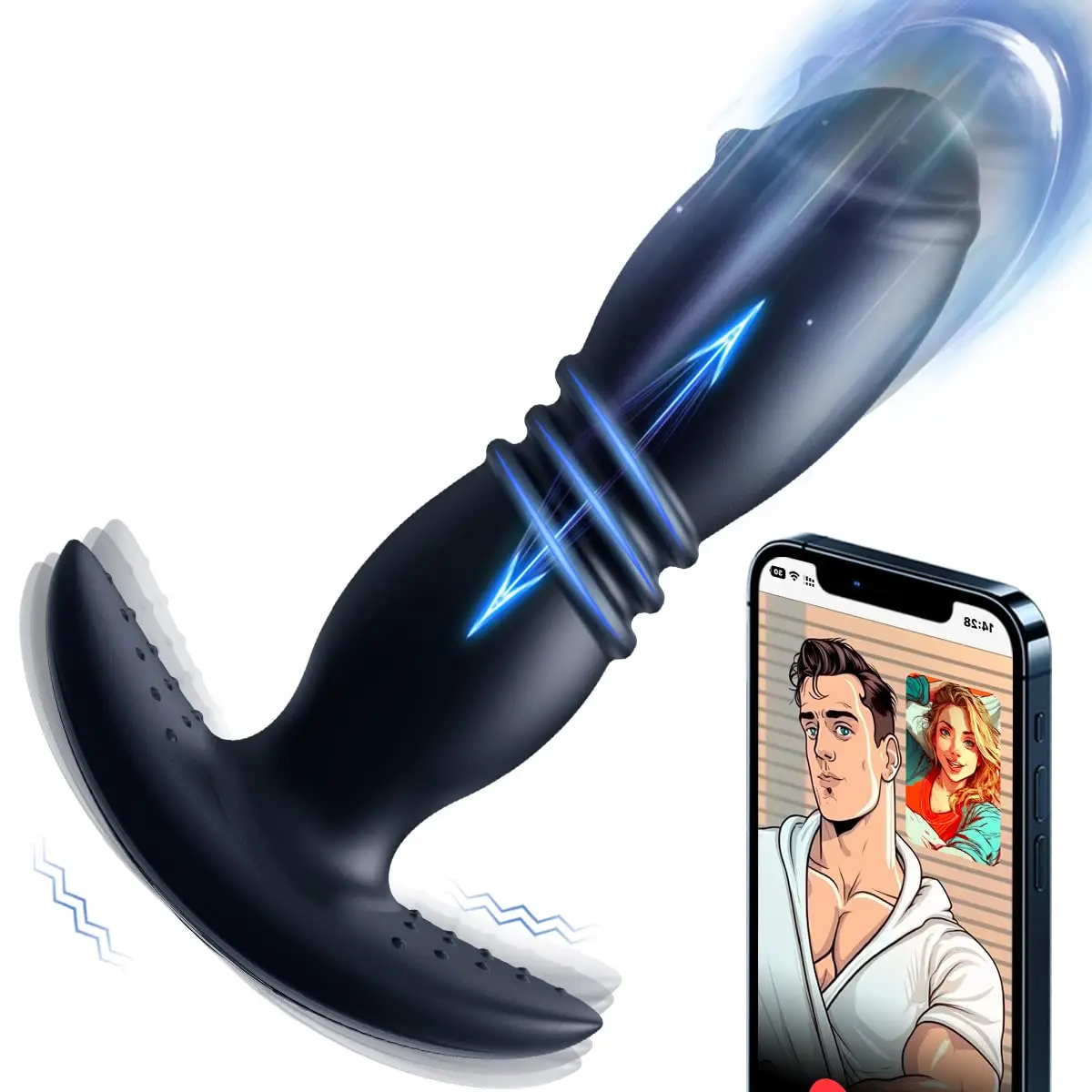 APP 2 in 1 Telescopic Vibrating Butt Plug Men Vibrator Remote Sex Toys For Women Ass Anal Dildo Prostate Massage Men Butt Plug