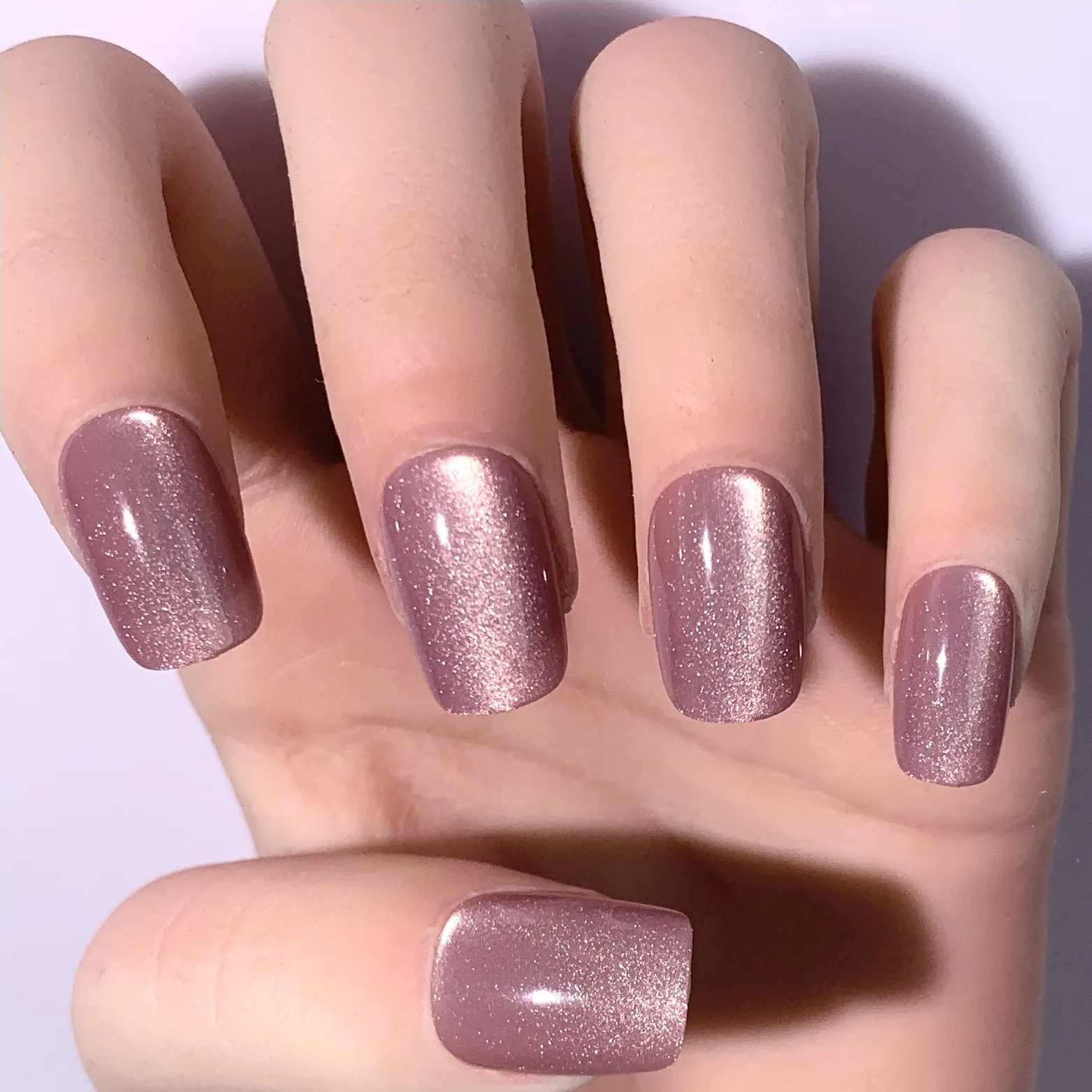 New Products 32 Pieces Press On Nails Cat Eye Full Cover Long Lasting Grape Color Artificial Fingernails Reusable Square Nail