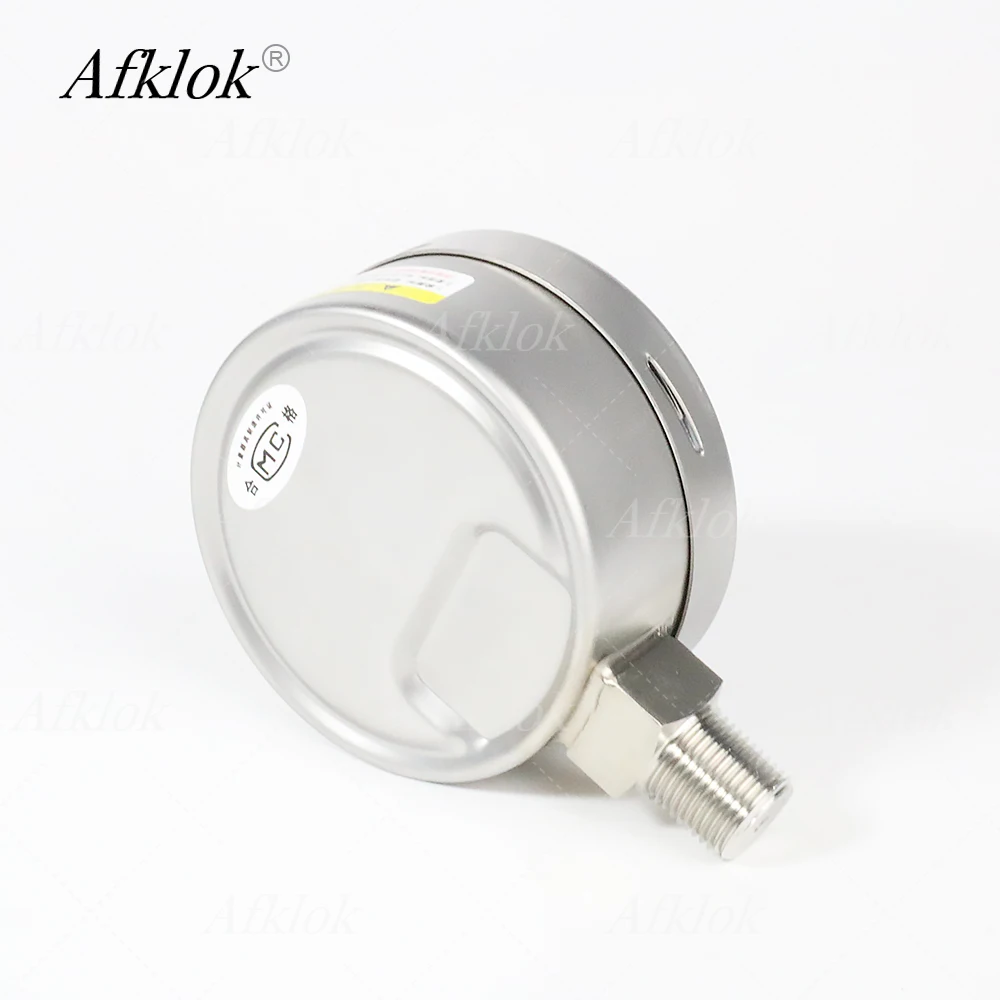 Stainless Steel Case Oil Pressure Gauges For Liquid or Gas 8/60/300/1000Kpa Dial 100mm Radial Connection 1/2in Male Threads