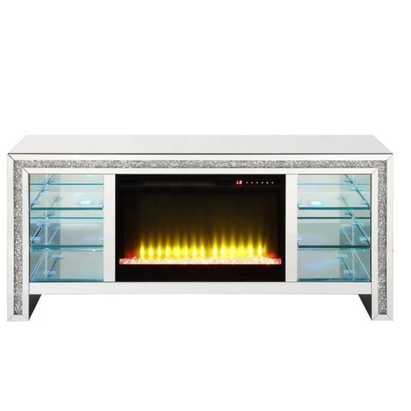 Simple modern living room home decor Noralie mirrored crystal diamond TV Stand furniture for TVs
