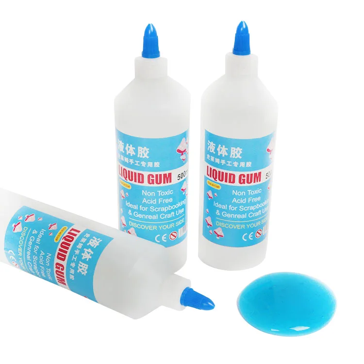 Non-toxic factory sale 500ml thick transparent stealth clear liquid glue for crystal DIY slime kid set