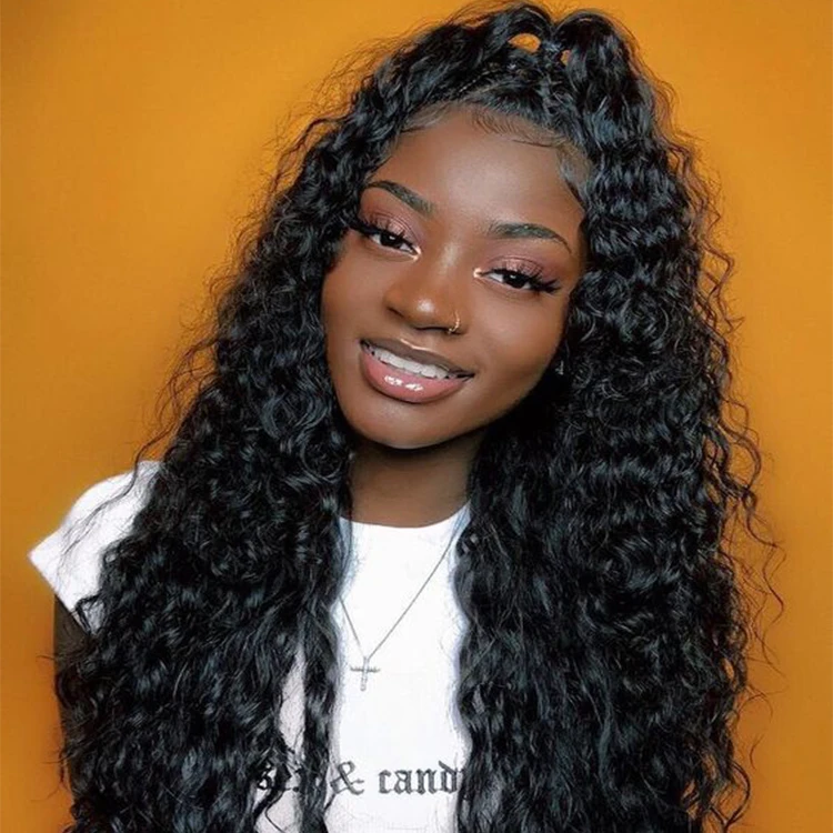 13X4 Lace Front Wigs Human Hair Virgin Brazilian Water Wave Human Hair Wigs For Black Women Cuticle Aligned Hair