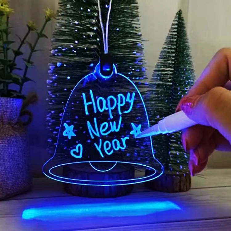 Personalized Pen Written DIY  Holiday Decoration LED acrylic Ornaments for Christmas Tree Decorations with pen included