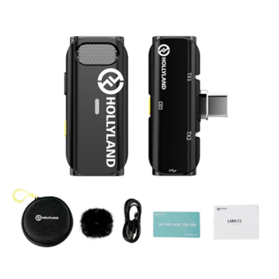 Original Hollyland Lark C1 Wireless Lavalier MFi Certified Microphone For IPhone Android Vlog Live Streaming