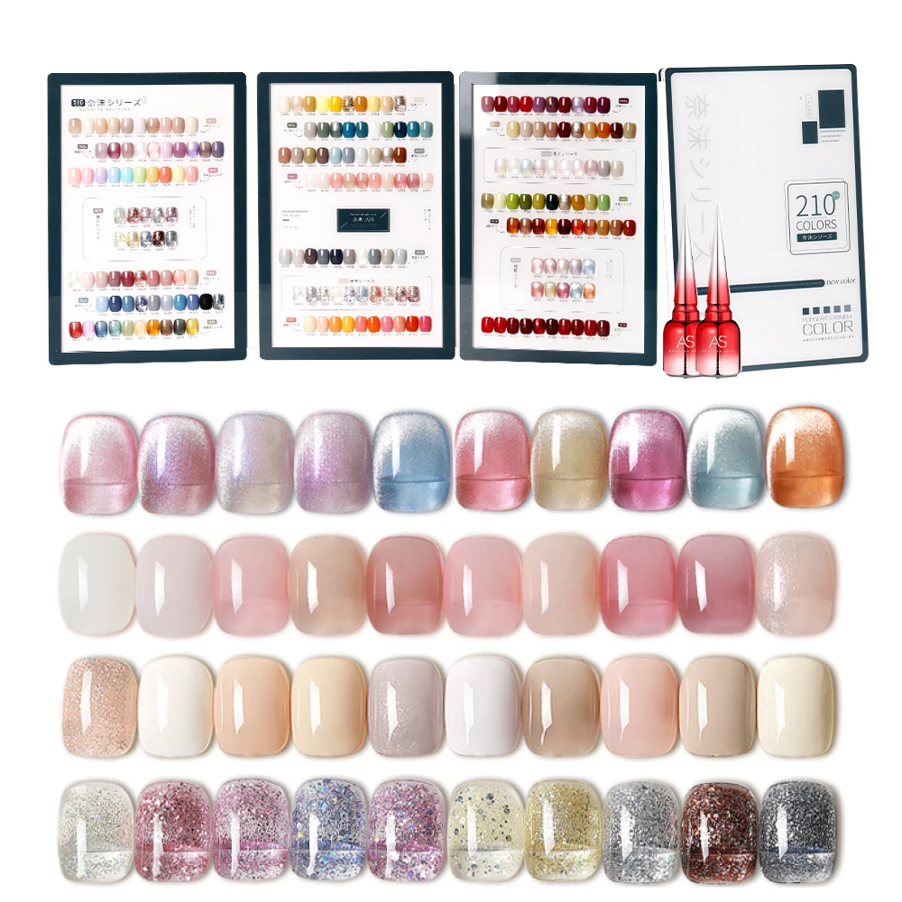 210 Colour Set AS 15ml Nail Polish Supplies OEM Bottle UV Gel Soak off Private Label Custom Logo Varnish Vernis Gel Kit