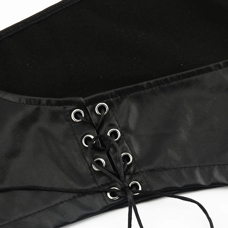 2022 New Women Fashion Summer Wide Lace Up Harness Belt Lady Leather Crop Tops Corset Ultra Wide Belt For Dresses