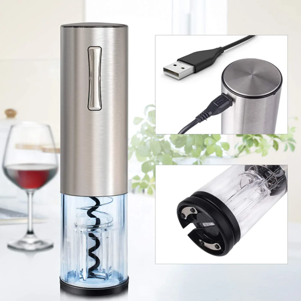 Wholesale Luxury Mens Christmas Gifts USB Rechargeable Electric Wine Opener Gift Set