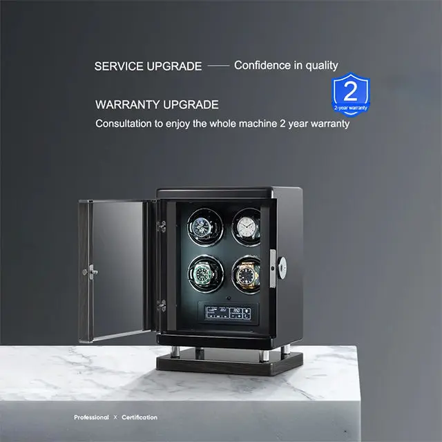 Fingerprint Unlock  Luxury Silent Golden Digital Automatic Watch Winder Safety case