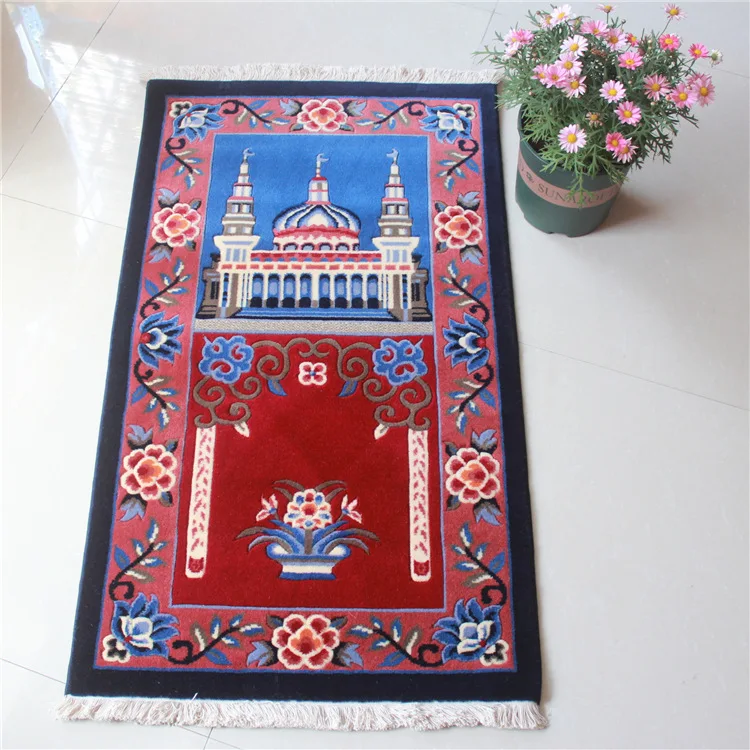 MU Supplier wool thickened sajadah muslim prayer mat janamaz islamic prayer mat customized muslim worship travel prayer mat
