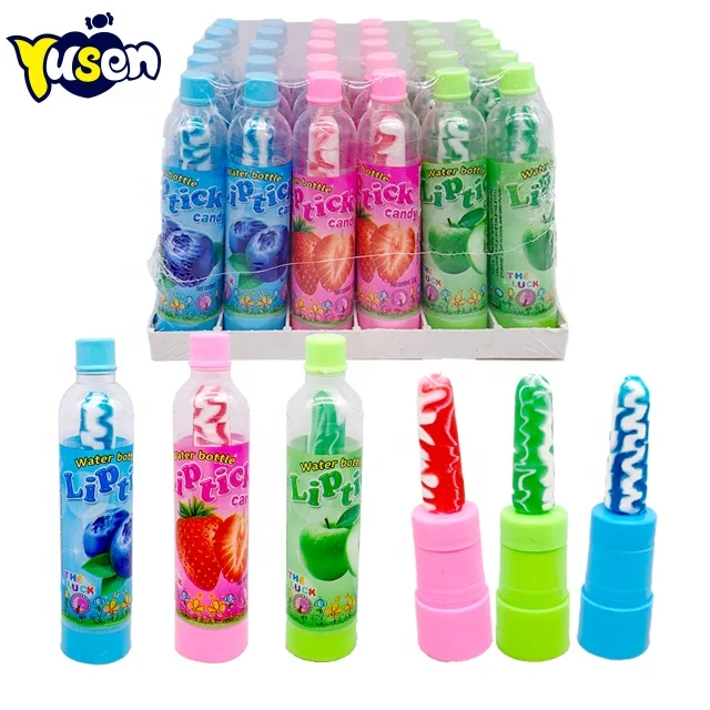 New Design Lollipop Candy Beverage Bottle Shape Fruity Colorful Lollipop Candy